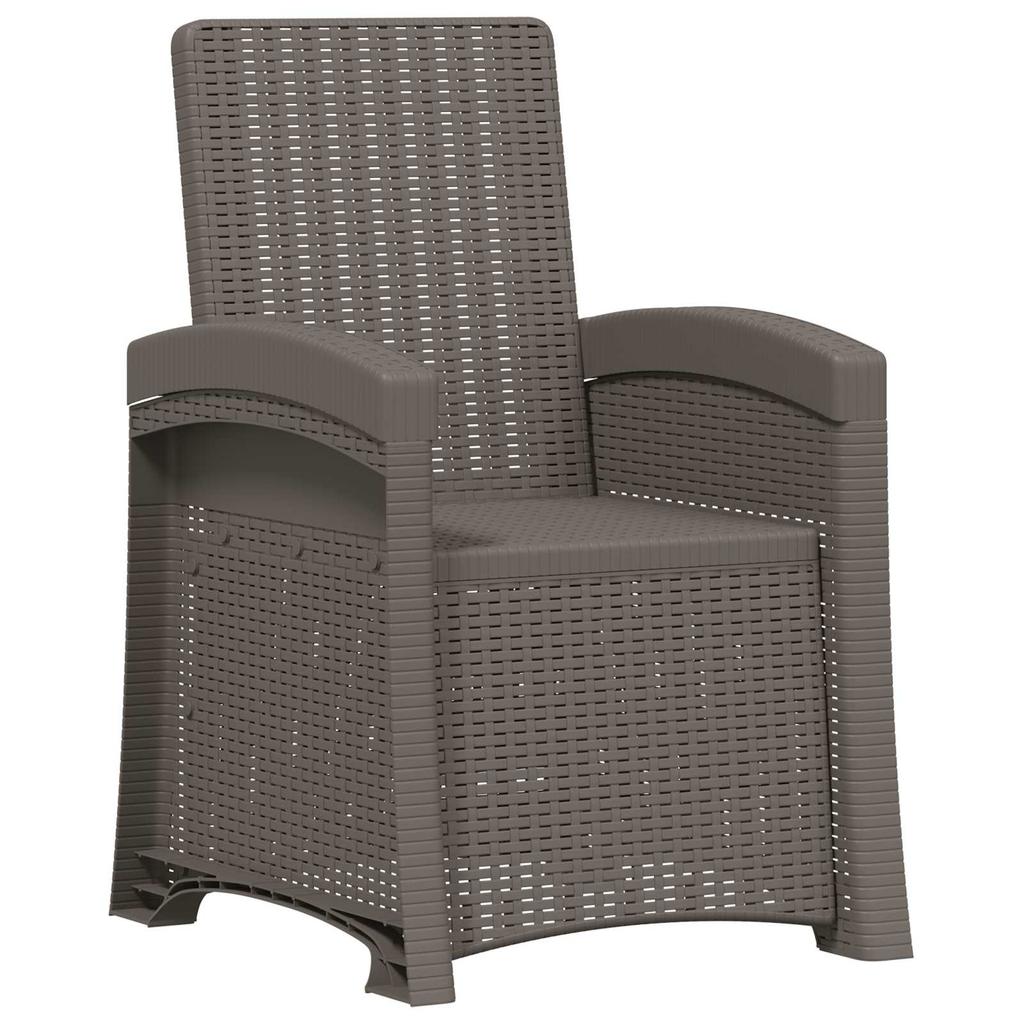 Garden Lounge Chair Rattan Look 2 pcs Light Grey PP