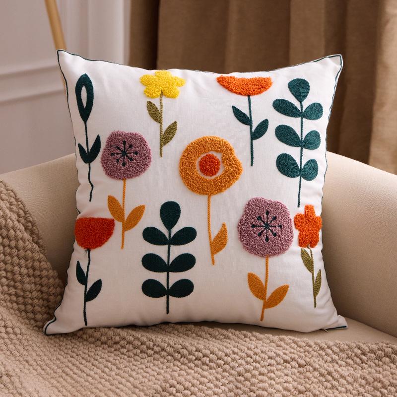 Embroidered Towel Cushion Pillow, Dropshipping, Ins-style Sofa Pillow, Home Bedside Cushion
