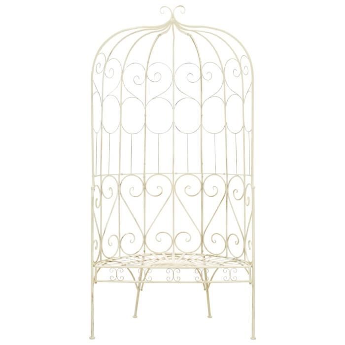 VidaXL Banc de jardin 95 cm Fer Blanc antique