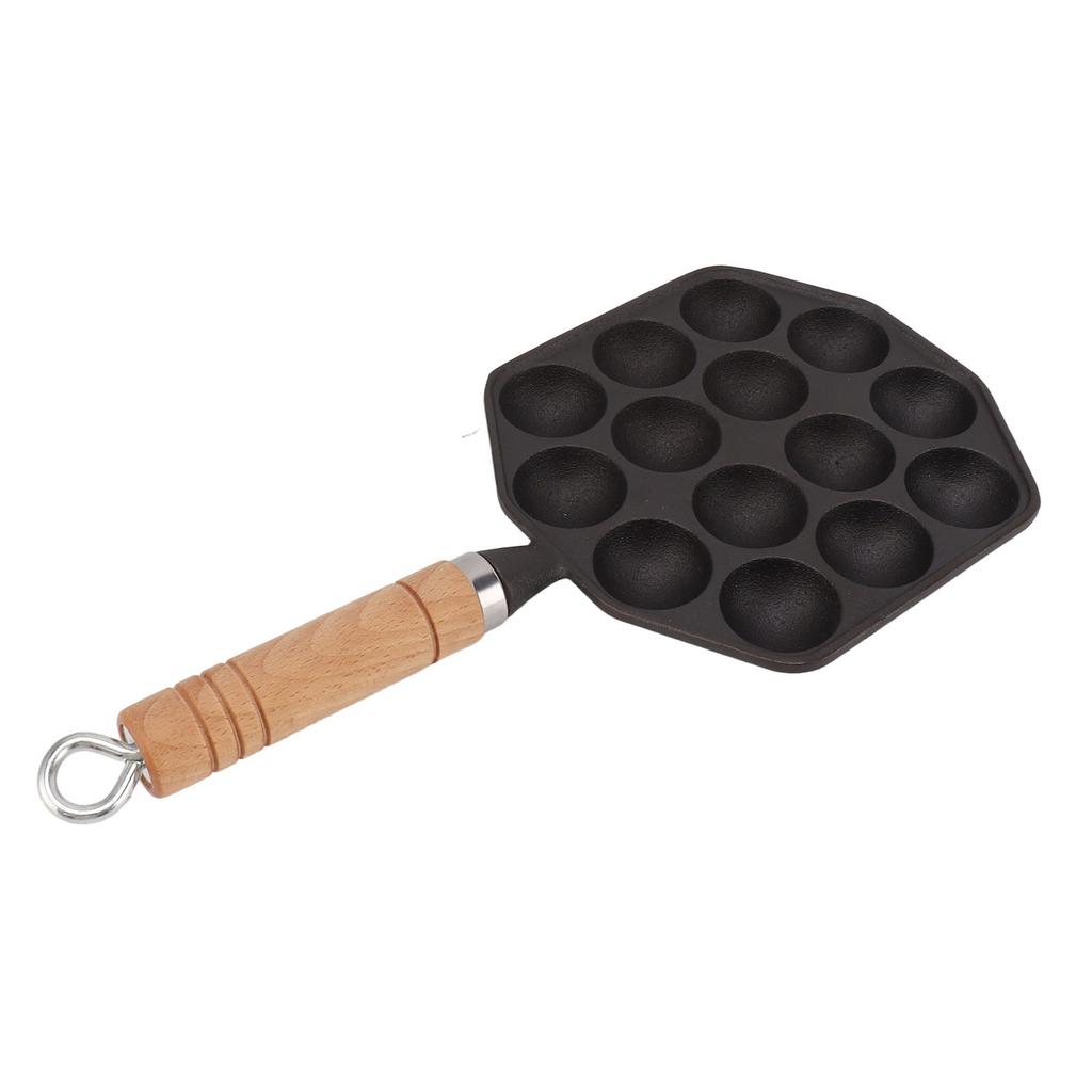 Takoyaki Pan, 14 Hole Cast Iron Grill Pan with Excellent Heat Conductivity, for Kitchen Japanese Food Cooking