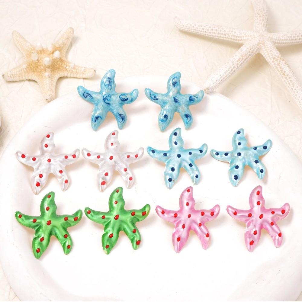 Stainless Steel Shell Earrings Studs Chic Starfish Earrings Trendy Ocean Style Ear Studs Holiday