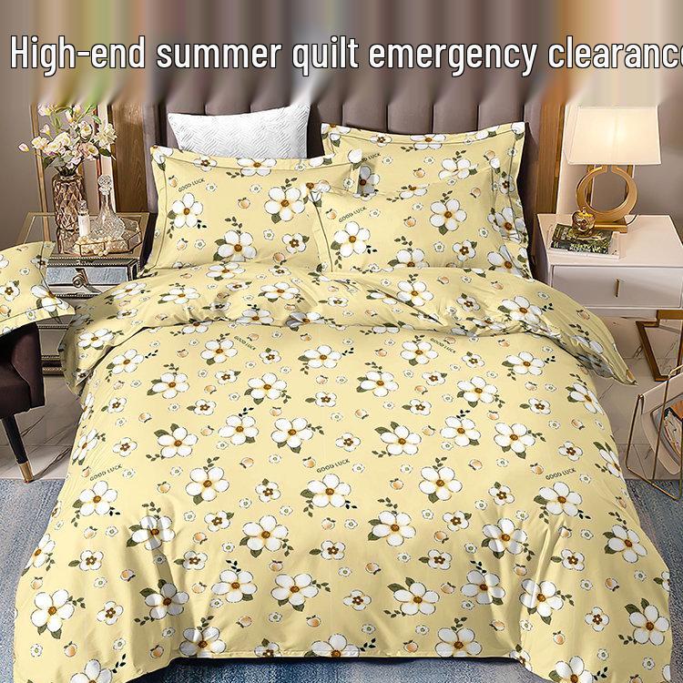 Machine-Washable Cotton Quilt – Cool, Lightweight Summer Quilt for Kids and Dorms, Single/Double, Suitable for Spring to Autumn.