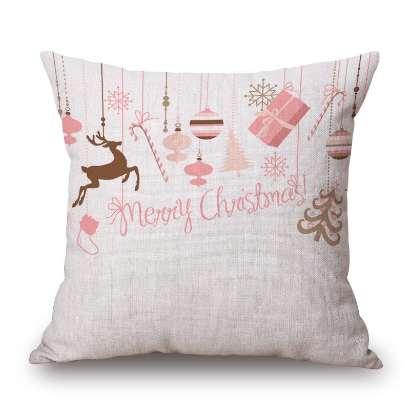 

45x45 см розовый рождественский подарок серии полиэстеровый чехол с принтом для подушки домашний диван для гостиной это наволочка 60X60CM