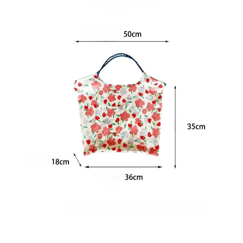 Canvas Shoulder Women's Tote Bag Fashion Flower Casual Large Capacity Handbags for Women Travel Solid Shopper Bag