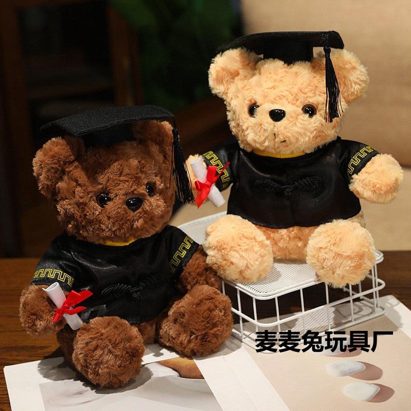 Graduation Doctor Bear Plush Teddy Bear Doll Graduation Commemorative Gift Wearing Doctor Hat Bear Can Be Determined