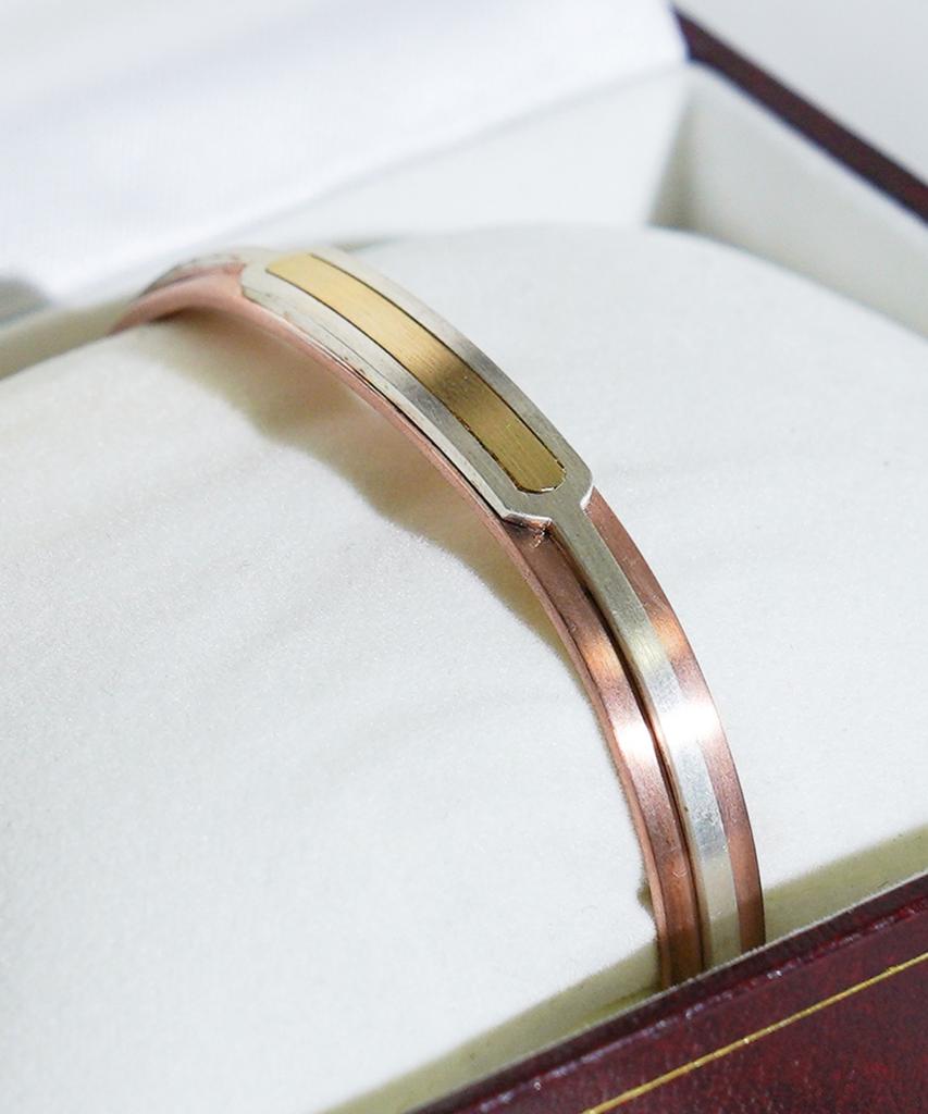 Sabona London 7Gsc 18K Gold Silver Copper Bangle