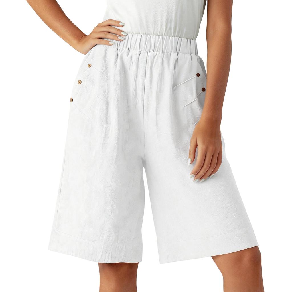 Women's Casual Five-Quarter Pants Color, Straight-Leg, For Home Use
