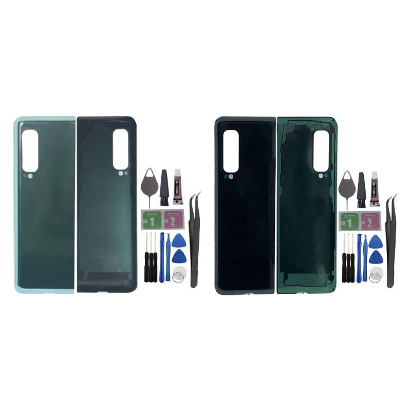 For Z Fold F900 Battery Door Back Cover Replacement (Black,Silver)