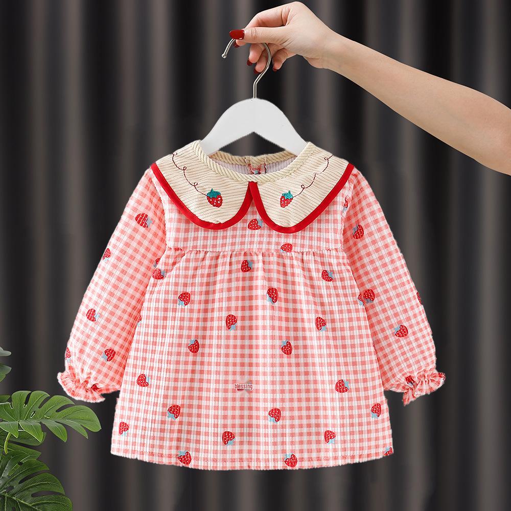 Waterproof & Stain-proof Baby Girl Coverall Bib - Reversible Autumn/Winter Protective Clothing