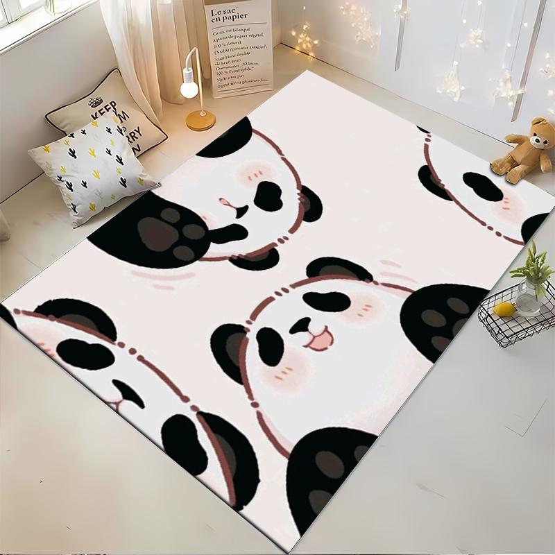 Cartoon Panda Pattern Carpet, Cute Animal Design, Soft Floor Rug Suitable for Use As an Anti-slip for Living Room Bedroom Sofas