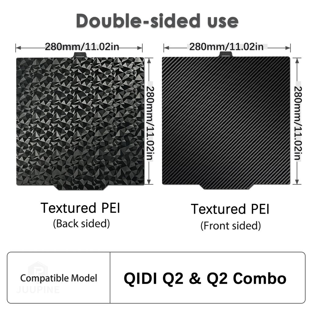 For QIDI Q2 Build Plate QIDI Q2 Pei Sheet 270x270MM Smooth Plate PEO PET Carbon Fiber for QIDI Q2 Plate 3D Printer Accessory