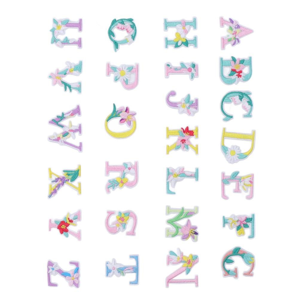 26pcs Flower Shaped Embroidered Patches Easy Ironing Iron On Patches  Scarf Decoration