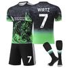 Tieners Kinderen Volwassenen Gepersonaliseerde Naam Voetbaltenues 2025-26 Liverpool Groen #7 WIRTZ Trainingsshirt Set met Sokken