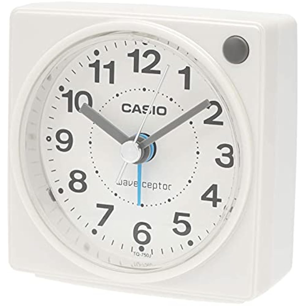CASIO (Casio) Alarm Clock Radio Controlled Clock Table Clock White White Analog Desk Clock Small ...