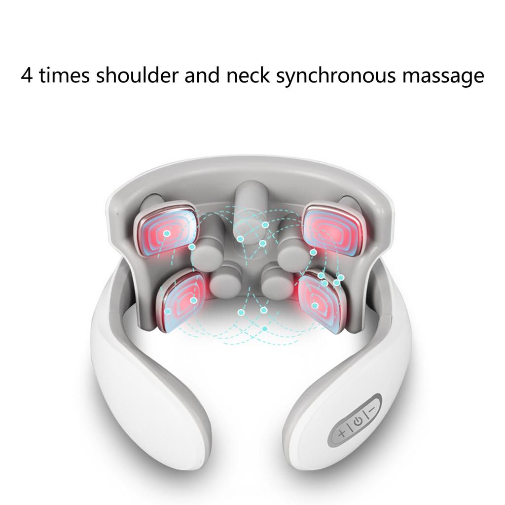 Electric Pulse Neck Massager USB 4 Vibration Modes 15 Pulse Strength Hot Compress Neck Massager Device
