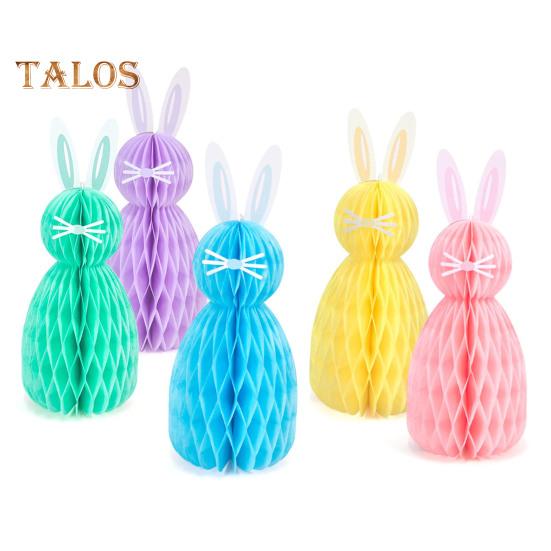 

5 шт. пасхальные подвесные украшения в виде сот 3D-бумажный кролик-украшение в виде сот для пасхального центрального элемента домашнего декора 5pcs