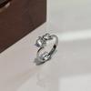 6Pcs Simple single zirconia ring with adjustable opening finger ring wedding accessory ring