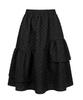 Faike Fakiii Heart Jacquard Flare Midi Skirt_Black