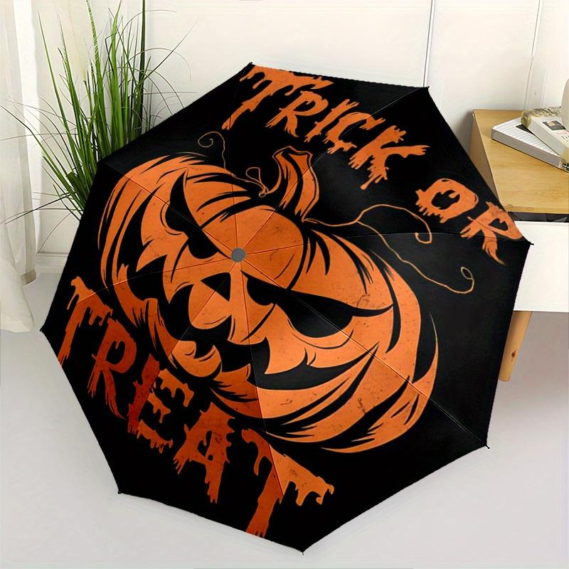 

1pc Halloween Trick or Treat Automatic 3-Fold Umbrella Design, Cute Cartoon Pattern, Portable Outdoor Umbrella, Perfect, Holiday Gift for Disney