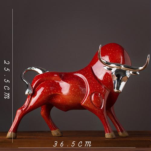 Modern Figurines Red and Black Bull