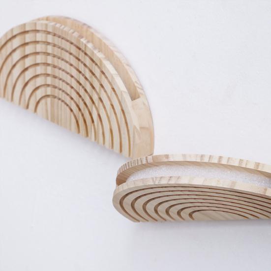 Wooden Wall Vase for Dried Reed Flowers Modern Farmhouse Wall Hanging Planter Half Circle Shaped Boho Wall Decor for Indoor Entryway Hallway Bathroom