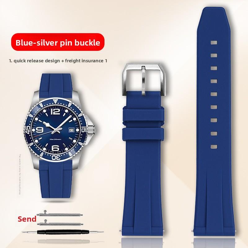 19/20/21/22mm For Longines Conquest HydroConquest L3.781 642 742 782 Quick Release Rubber Watchband Sports Diving Silicone Strap