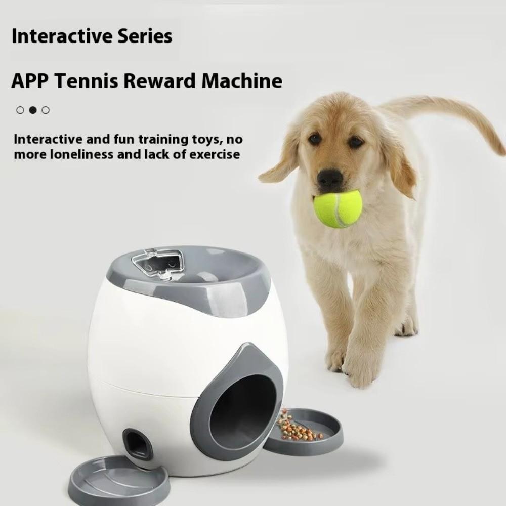 2 In 1 Pet Feeding Machine Automatic Reward Machine Tennis Ball Launcher  Dog Training