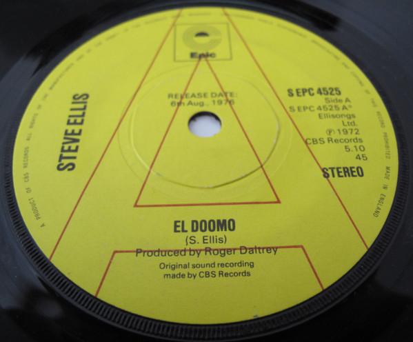

7-дюймовая пластинка STEVE ELLIS El Doomo SEPC4525 Epic 1976 UK Rock Б/у