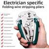 Foldable 18-in-1 Wire Stripping Pliers Crimping Tool - Multifunctional Electrician Pliers,  for Secure Connections and DIY Projects