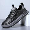 Leather Shoes Men's 2024 Spring and Autumn New Leather Mens Shoe Thick Soled Round Toe Mans Shoe Casual Breathable Shoes Loafers