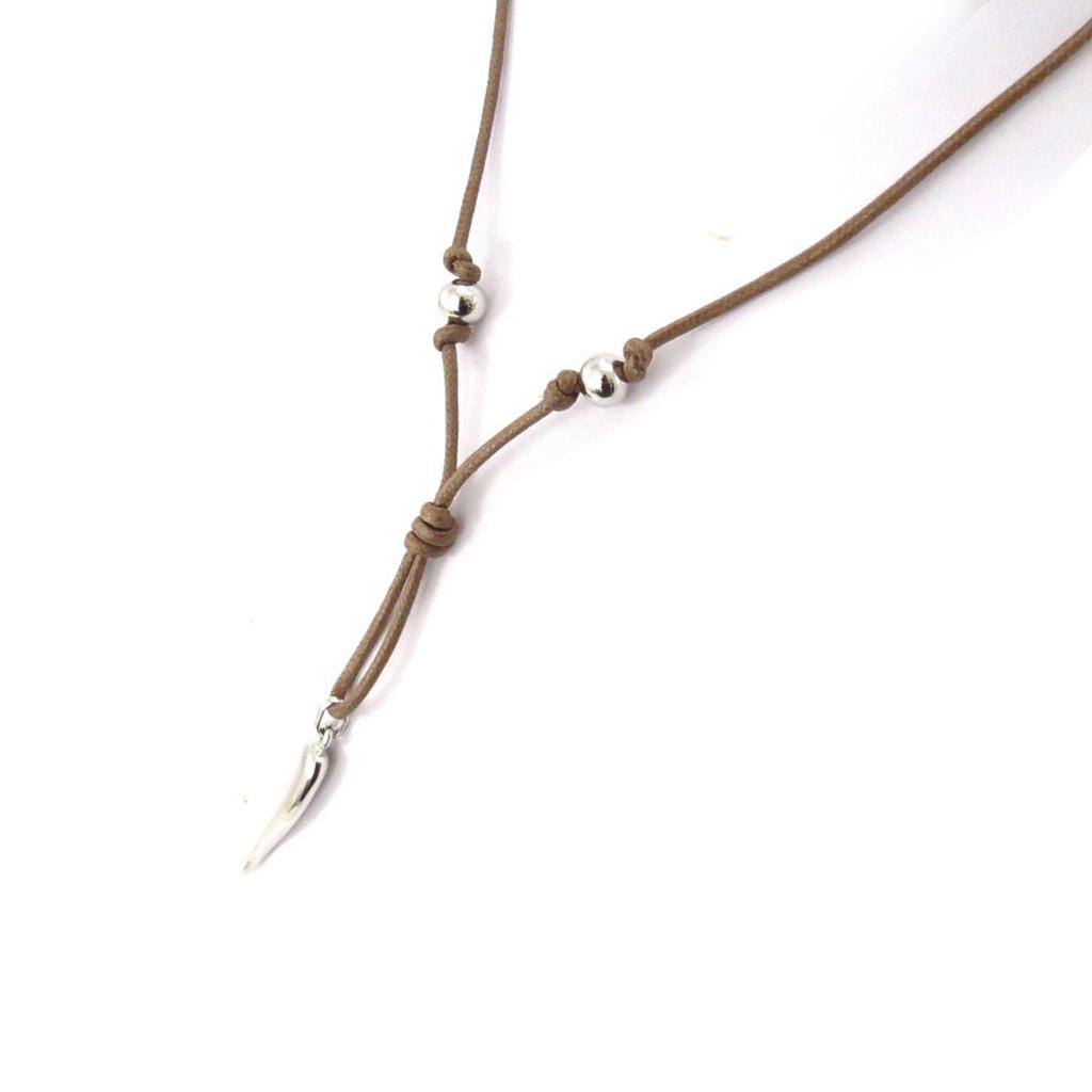 Les Trésors De Lily [J6959] - Collier 'Kilimanjaro' marron argenté