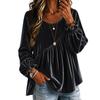 Women's Color Bell Sleeve Top with Round Neck and Long Sleeve