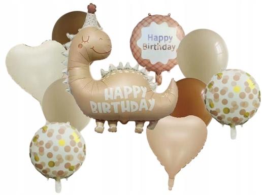 Bukiet Zestaw Balonów Happy Birthday Dinozaur Dino Serca Urodziny 10Szt.
