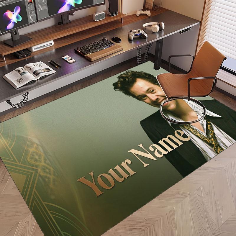 Custom Rug Harry Styles Pattern Print Name Text Soft Non‑Slip Floor Carpet for Home Indoor Decoration