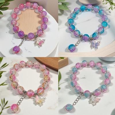Butterfly Love Flower 10mm Handmade Beaded Bracelet - Original, Personalized, Exquisite Jewelry Gift for Friends and Newcomers