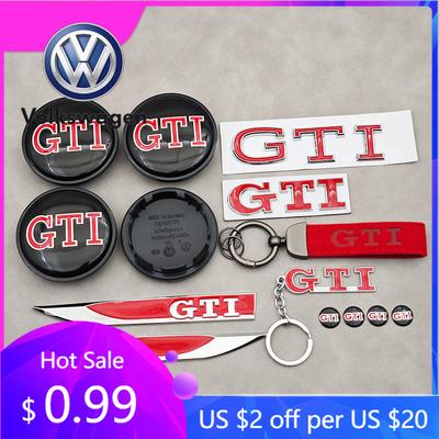 For VW Volkswagen Jetta MK5 Golf 65mm VW GTI Car Wheel Center Caps 14mm Car Key Emblem Fender Side Sticker Rear Trunk Badge GTI