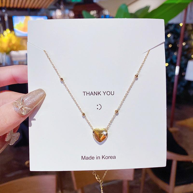 Elegant Zircon Titanium Steel Necklace: Women's Luxury Clavicle Chain with Fashion Pendant