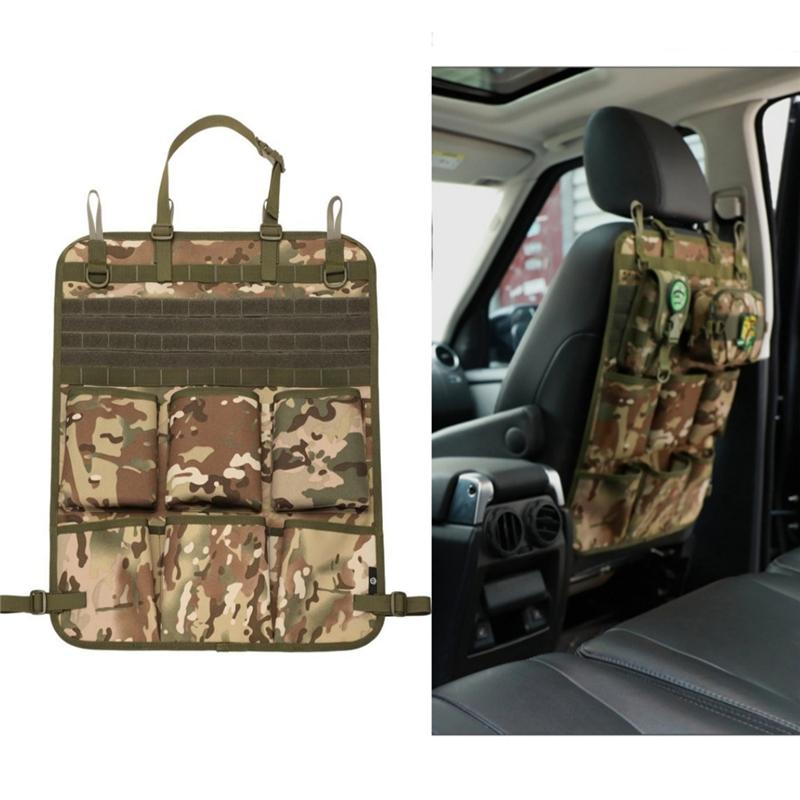 Car Organizer Seat Back Storage Bag Multifunction Tactical Camo Hanging Bags Car Stowing Tidying Pocket Interior Accessories