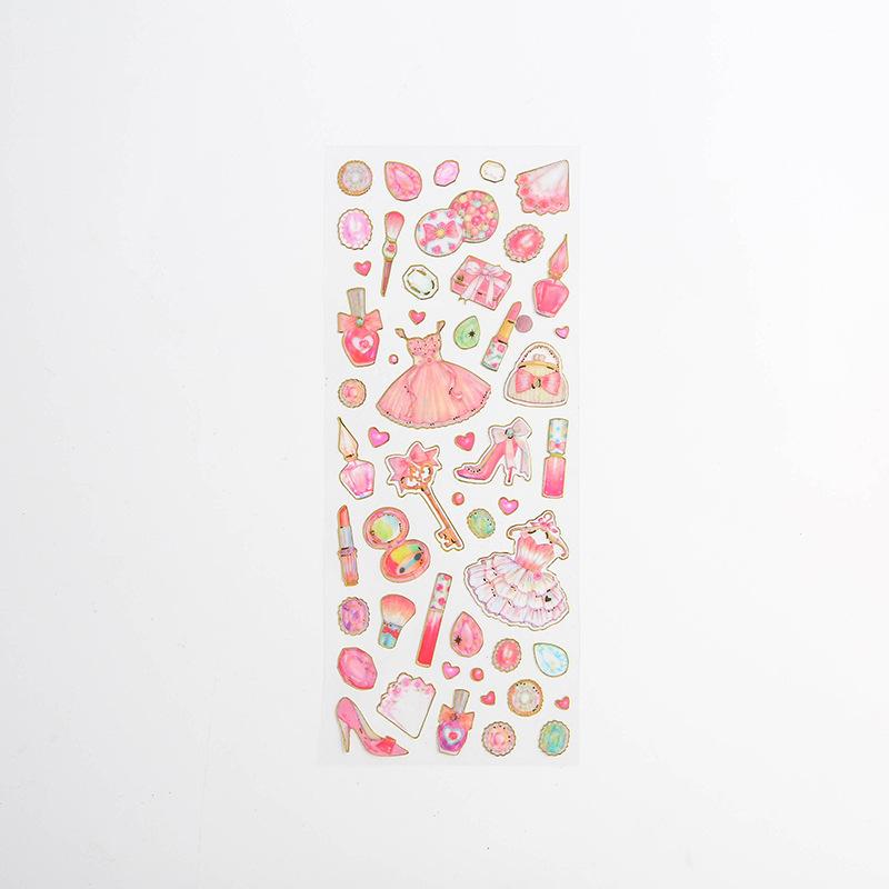 1 Pcs Cartoon Hot Stamping Transparent Stickers Escolar Student Diy Kawaii Scrapbooking Albums Decorative Stickers Stationery