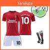 Polyesterfasergewebe 2324 Roter Teufel Haus Kinder Trainingsanzug Hemd Hose Socken Inklusive