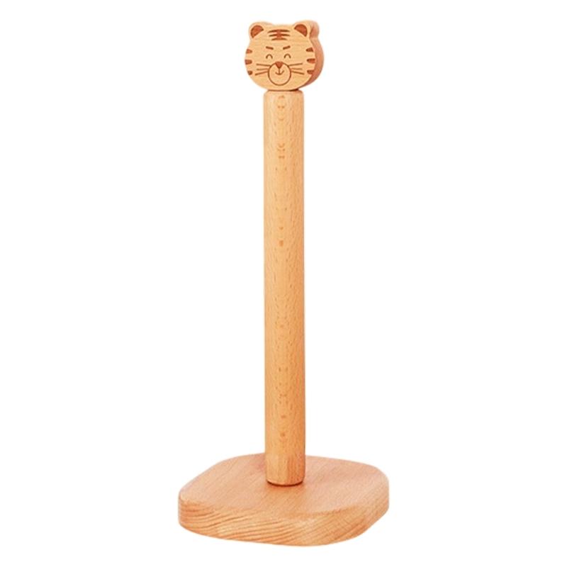 Wood Kitchen Countertop Paper Towel Holder Vertical Tissue Holder Rack Simple Tissue Stand Napkin Rack Easy to Use