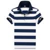 Summer Polo T-shirt Short Sleeve Lapel Casual Stripe Half Sleeve T-shirt Men's Top