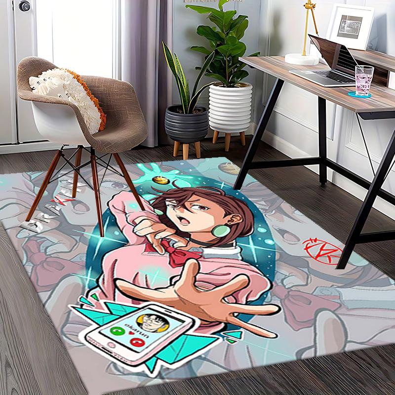 1pc Anime Cartoon Design Chair Mat, Okarun Office Chair Pad with Drakon Logo, Non-Slip Carpet for Home Decor, Suitable for All Seasons and Perfect As