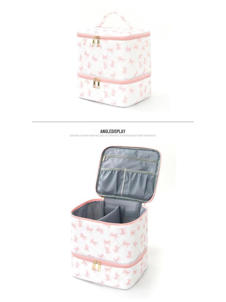 Feihong Portable Large-Capacity Double-Layer Makeup and Toiletry Bag