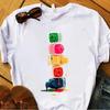 European and American Nail Polish Simple Women's Casual Cute Large Size Short-sleeved T-shirt Women Clothes Tops