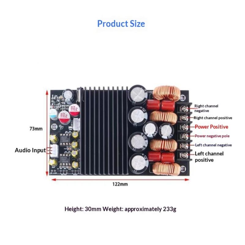 DC19-50V Tpa3255 Audiophiler Hi-Fi Digitalverstärkerplatine 600W Hochleistungs 2.0 Zweikanal-Stereo-Modul