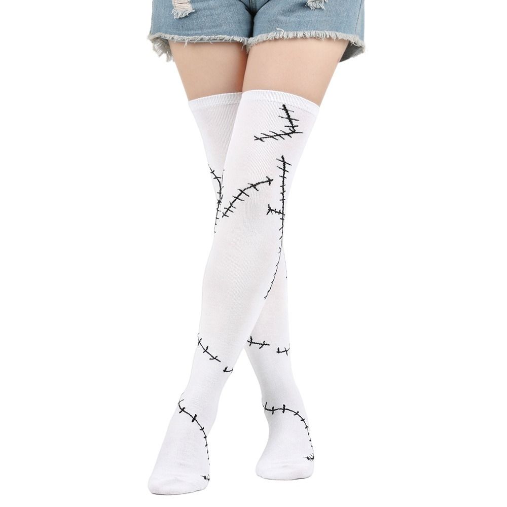 Cotton Knee High Socks Halloween Fingerless Gloves New Halloween Stocking Socks
