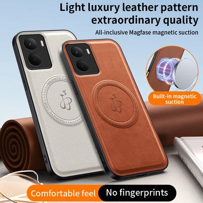 Wireless Charging Magnetic Case for Realme 14 5G Realme 14T Protective Cover PU Leather Hard Back Shell Coque
