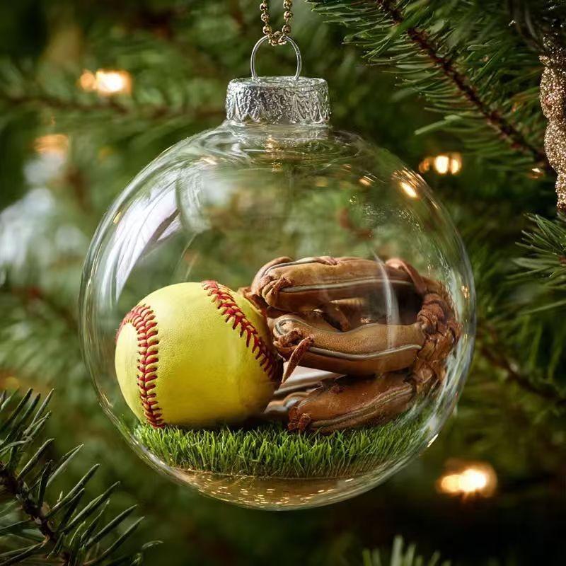 Sport-Themen-Weihnachtskugel Geruchsloser Weihnachtsschmuck Kunststoffkugel Sport-Ornament Wiederverwendbares Sport-Feiertagsornament Für Kranz