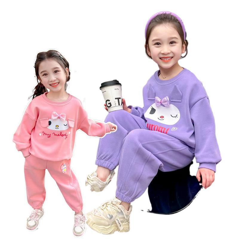 Girls Spring Autumn Fashion Sweatshirt And Pants Set Cute Baby Kids Casual Sporty Two Piece Outfit